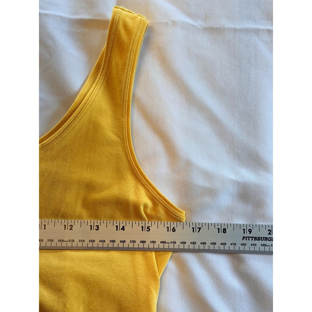 Talbots Womens Yellow Scoop Neck Cotton Modal Tank Top Size S VN1344 - Picture 3 of 6